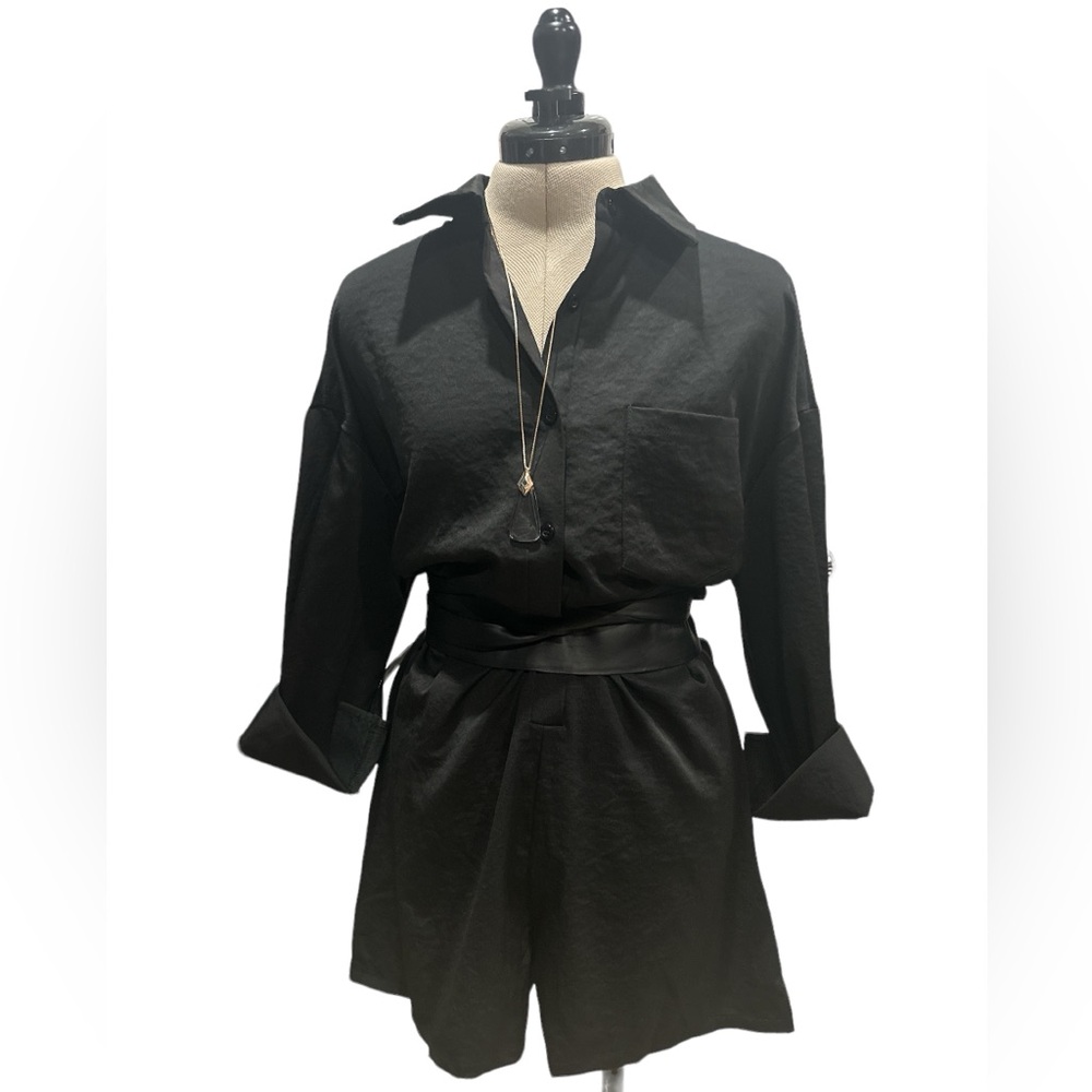SHEIN Long Sleeve Short Romper, Size: M